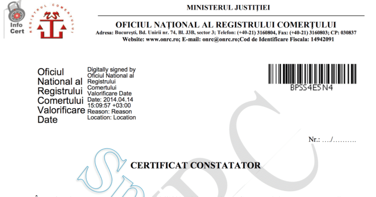 Cum puteti elibera un Certificat constatator in cazul unui S.R.L.?